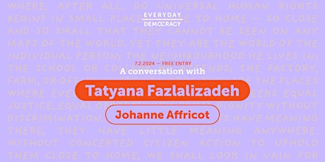 Hauptbild für Everyday Democracy con Tatyana Fazlalizadeh
