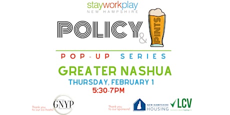 Immagine principale di Policy & Pints Pop Up Series: Greater Nashua 