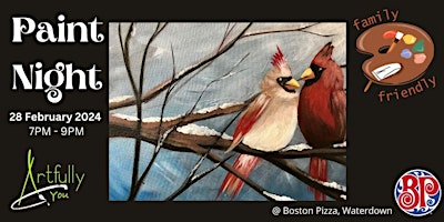Image principale de 28 February 2024 Paint Night -Boston Pizza, Waterdown