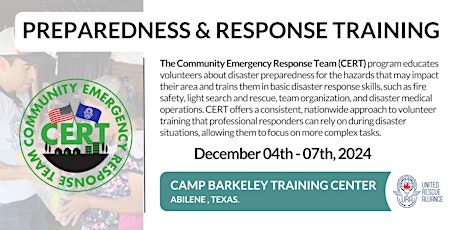 Community Preparedness Training- BASIC CERT