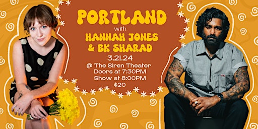 Hauptbild für Hannah Jones & BK Sharad Co-headline the Siren Theater