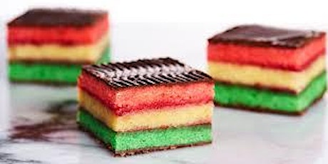 March 14th 6 pm- Traditional Rainbow Cookie Making Class at Soule' Studio  primärbild