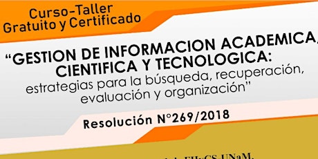 Imagen principal de GESTION DE INFORMACION ACADEMICA, CIENTIFICA Y TECNOLOGICA (2019)