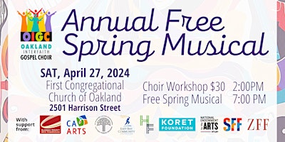Imagem principal do evento Annual Free Spring Musical and Spring Workshop Choir