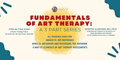 Imagem principal do evento Fundamentals of Art Therapy: A 3 part series
