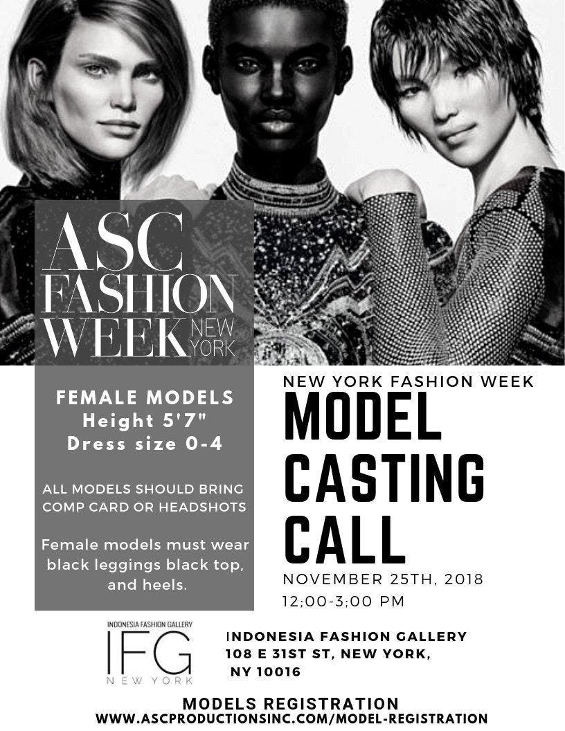 Models Wanted For The 2019 Designers Models Fashion Show And