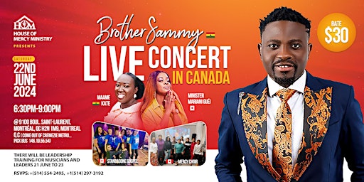 Primaire afbeelding van Brother Sammy - Live Concert in Canada