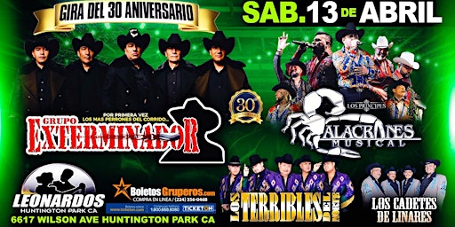 Imagem principal do evento GRUPO EXTERMINADOR   ALACRANES MUSICAL  LOS TERRIBLES DEL NORTE Y MÁS