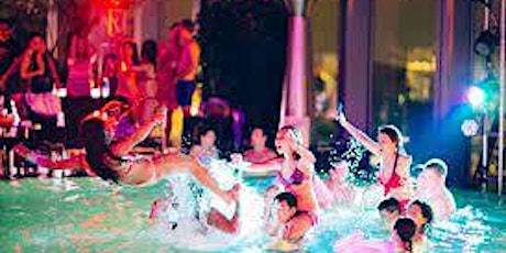 The outdoor party night at the pool includes extremely exciting music and dining