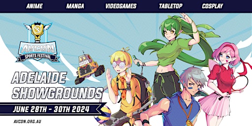 Imagem principal do evento AVCon 2024 - Adelaide's Anime and Video Games Festival