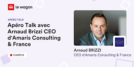 Imagem principal do evento Apéro Talk avec Arnaud Brizzi CEO d'Amaris Consulting & France