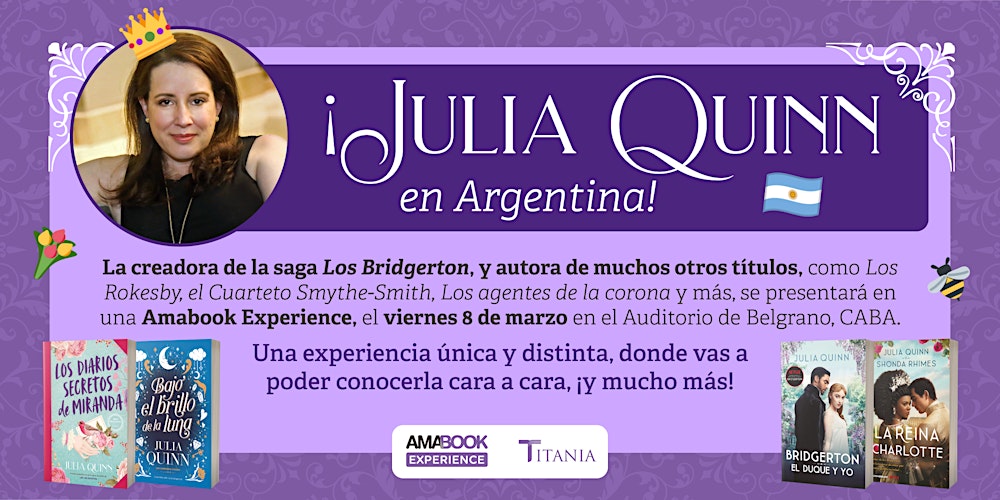 Amabook Experience: Julia Quinn en Argentina Entradas, Vie ...