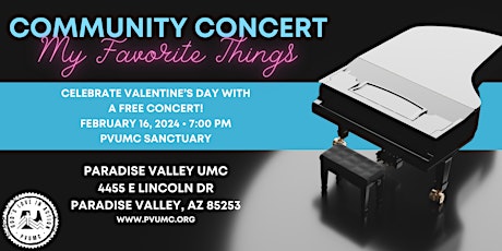 Valentine's  Weekend Free Concert PVUMC Presents: My Favorite Things  primärbild