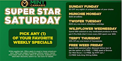 Super Star Saturday Cannabis Extravaganza! primary image