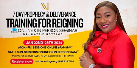7 DAY PROPHECY & DELIVERANCE TRAINING FOR REIGNING ONLINE SEMINAR primary image
