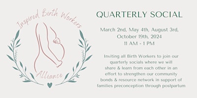 Image principale de Inspired Birth Workers Alliance Quarterly Social