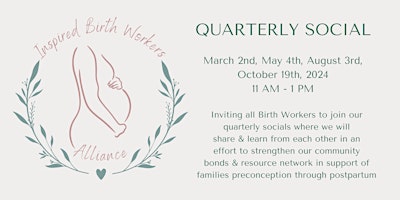 Imagem principal de Inspired Birth Workers Alliance Quarterly Social