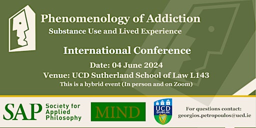 Imagem principal do evento Phenomenology of Addiction