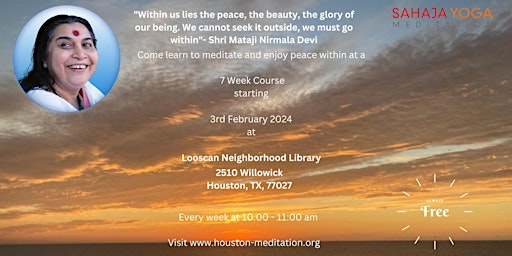 Imagem principal do evento Learn to Meditate (Sahaja Yoga Meditation) in a 7 week course