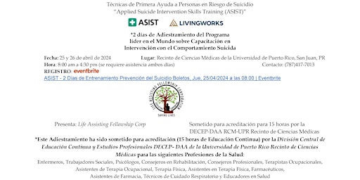 Hauptbild für ASIST - 2 Días de Entrenamiento Prevención del Suicidio