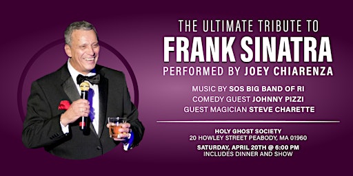 Immagine principale di Joey Chiarenza Tribute to Sinatra, comedian, Magician, 18 piece orche 