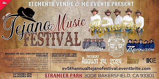 Primaire afbeelding van 5th Annual Tejano Music Festival