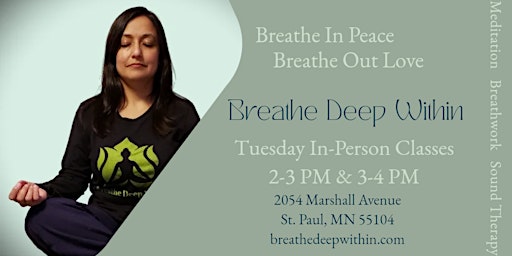 Image principale de Breathe Deep Within: Tuesday Meditation, Breathwork, & Sound Healing