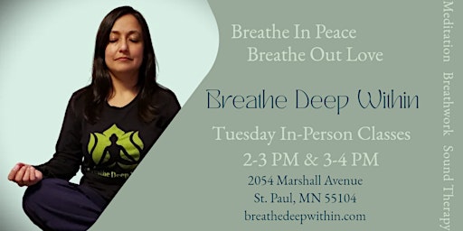 Primaire afbeelding van Breathe Deep Within: Tuesday Meditation, Breathwork, & Sound Healing