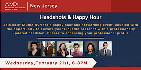 Primaire afbeelding van AMA NJ Presents Headshots & Happy Hour