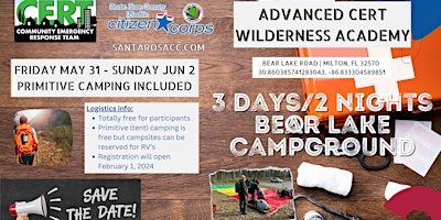 Primaire afbeelding van Santa Rosa Advanced CERT Wilderness Academy