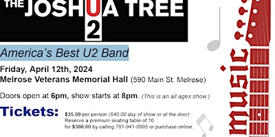 Imagem principal do evento The Joshua Tree Concert - America’s Best U2 Band - April 12th, 2024