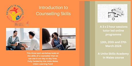 Unite Skills Academy - An Introduction to Counselling Skills primary image