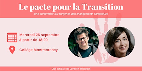 Conférence: Pacte pour la Transition avec Dominic Champagne / Laure Waridel primary image