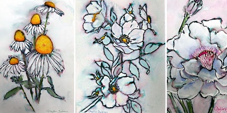 White Flowers Using A Calligraphy Pen andWorkshop with Phyllis Gubins primary image