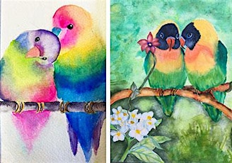 Primaire afbeelding van Love Birds Watercolor Workshop with Phyllis Gubins