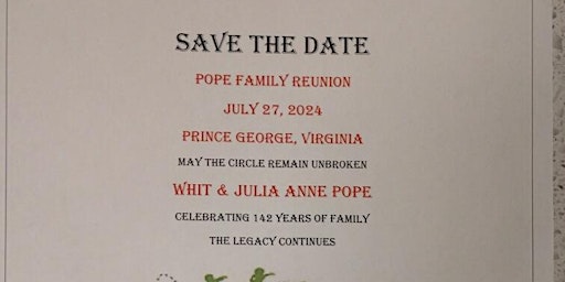 Pope Family Reunion primary image