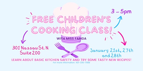 Free Children’s Cooking Class Jan 27th primary image