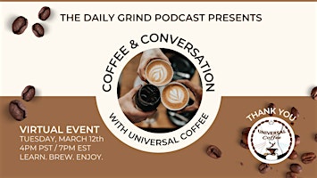 Primaire afbeelding van Coffee and Conversation with Universal Coffee Virtual Event