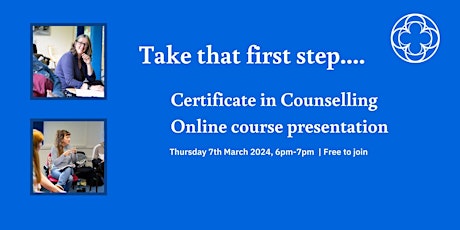 Certificate in Counselling - Live Course Presentation and Q&A  primärbild