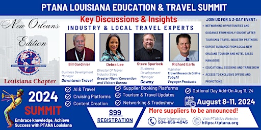 Primaire afbeelding van PTANA Louisiana Education and Travel Summit 2024
