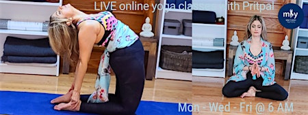 Imagem principal do evento 6 AM LIVE Online Yoga Classes with Pritpal on Mon - Wed - Fri