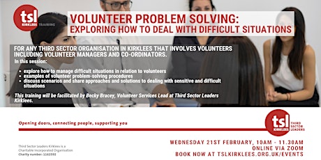 Volunteer Problem Solving: Exploring how to deal with difficult situations primary image