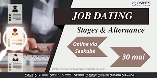 Job dating 30 mai - Stages et alternance - online primary image