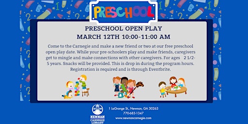 Preschool Open Play primary image