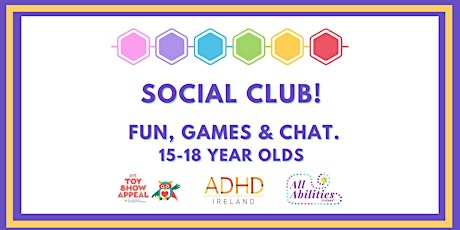 Social Club! Fun, games, talk and laugh. 15-18 year olds