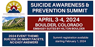Imagem principal do evento Bridging the Divide Suicide Prevention and Awareness Summit 2024