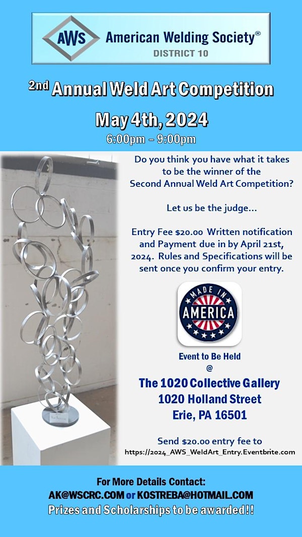 2024 AWS 2nd Annual Weld Art Competition