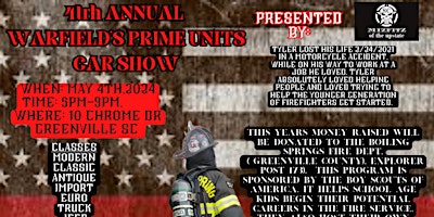 Imagen principal de 4th Annual Warfield's Prime Units Memorial Show