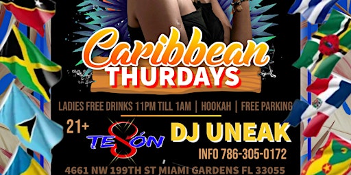 Primaire afbeelding van Caribbean Thursdays FREE DRINK W/ RSVP!