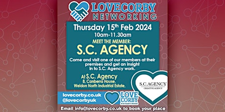 Imagen principal de February Love Corby Networking Event - Meet The Member - S C Agency